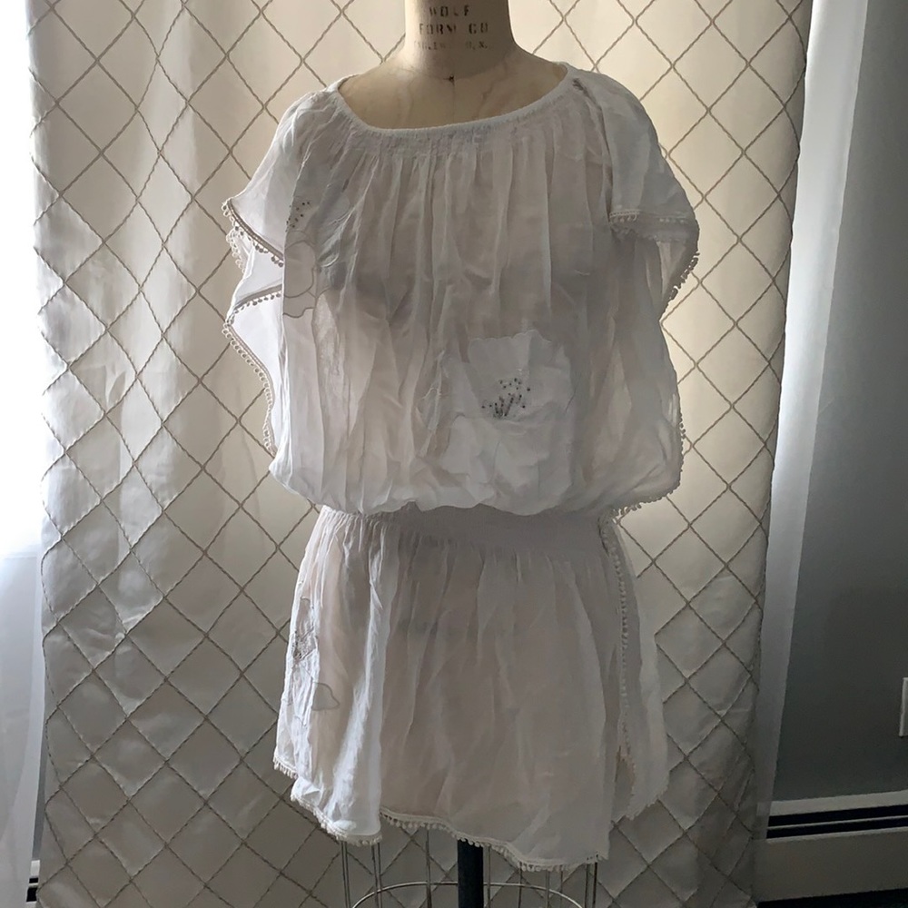 New white Kaptan swim coverup